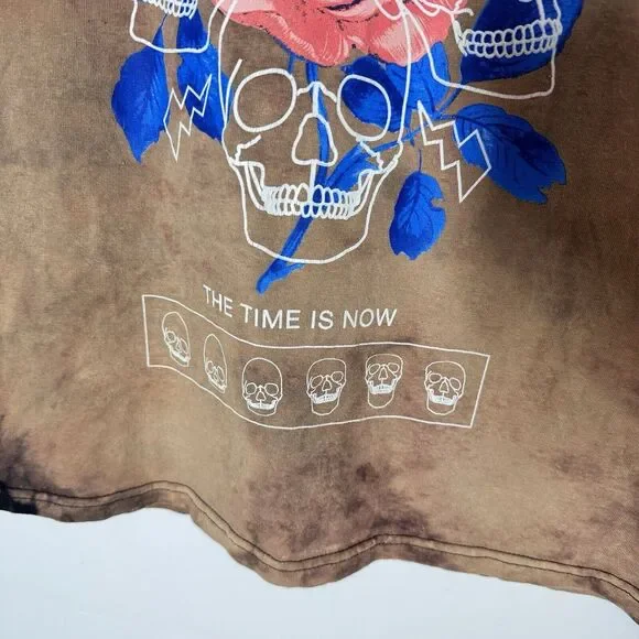 Chemistry Positive Energy Shirt‎ Mens L Tie Dye Skull Graphic Brown - Picture 5 of 10